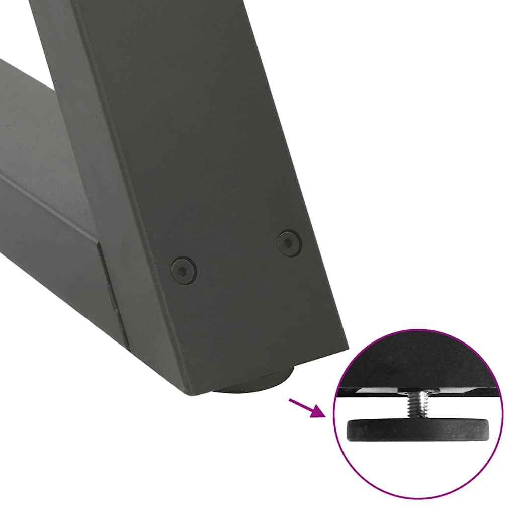 spisebordsben 2 stk. antracit 70 x (72-73,3) cm stål