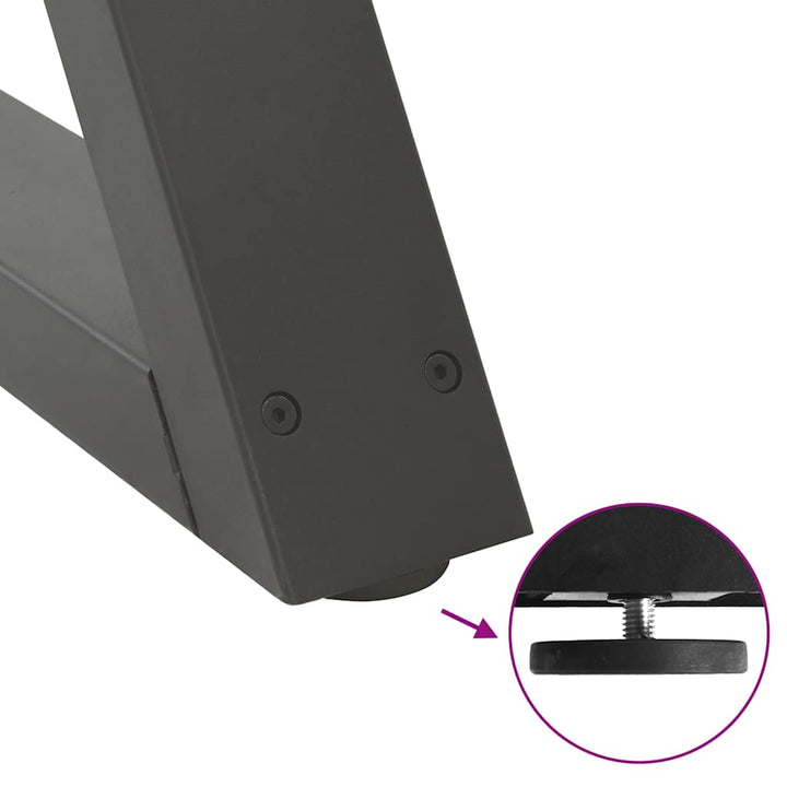 spisebordsben 2 stk. antracit 70 x (72-73,3) cm stål