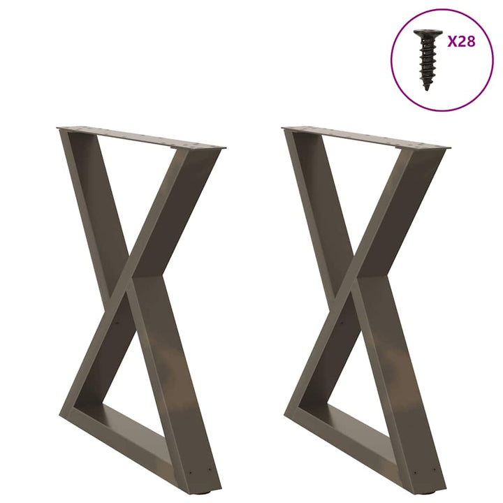 spisebordsben 2 stk. naturstål 70 x (72-73,3) cm stål