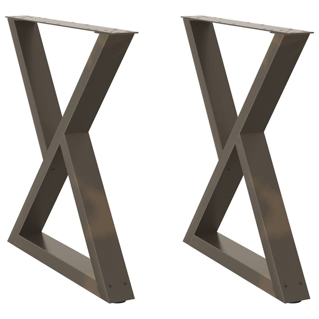 spisebordsben 2 stk. naturstål 70 x (72-73,3) cm stål