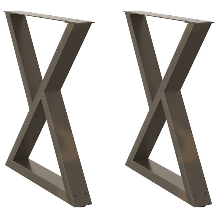 spisebordsben 2 stk. naturstål 70 x (72-73,3) cm stål