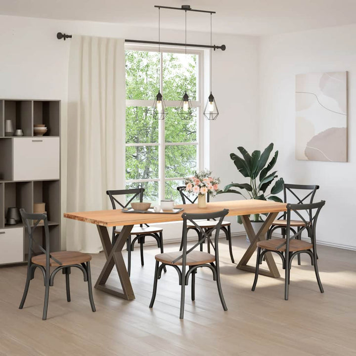 spisebordsben 2 stk. naturstål 70 x (72-73,3) cm stål
