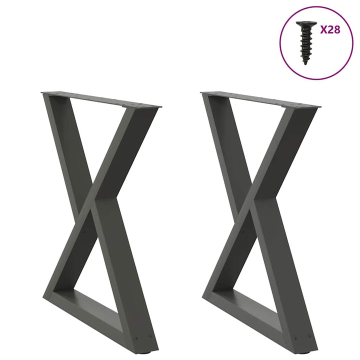 spisebordsben 2 stk. antracit 80 x (72-73,3) cm stål