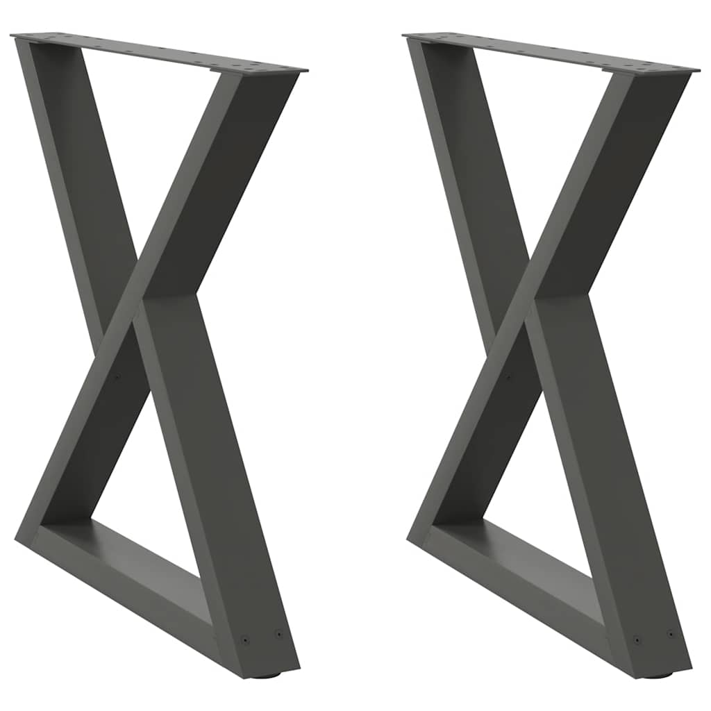 spisebordsben 2 stk. antracit 80 x (72-73,3) cm stål