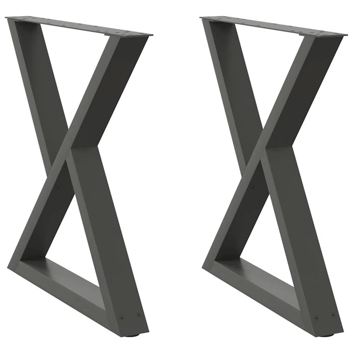 spisebordsben 2 stk. antracit 80 x (72-73,3) cm stål