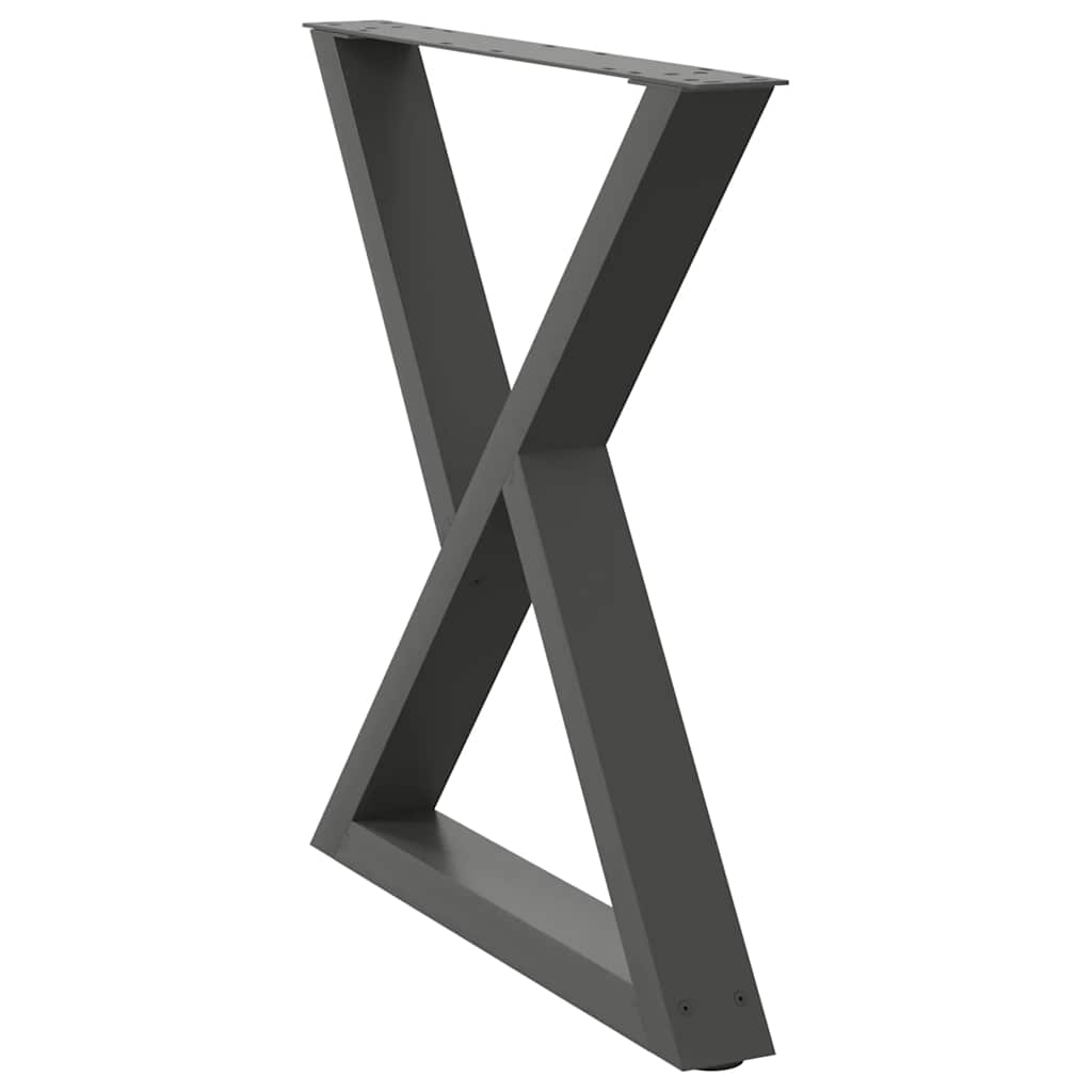 spisebordsben 2 stk. antracit 80 x (72-73,3) cm stål