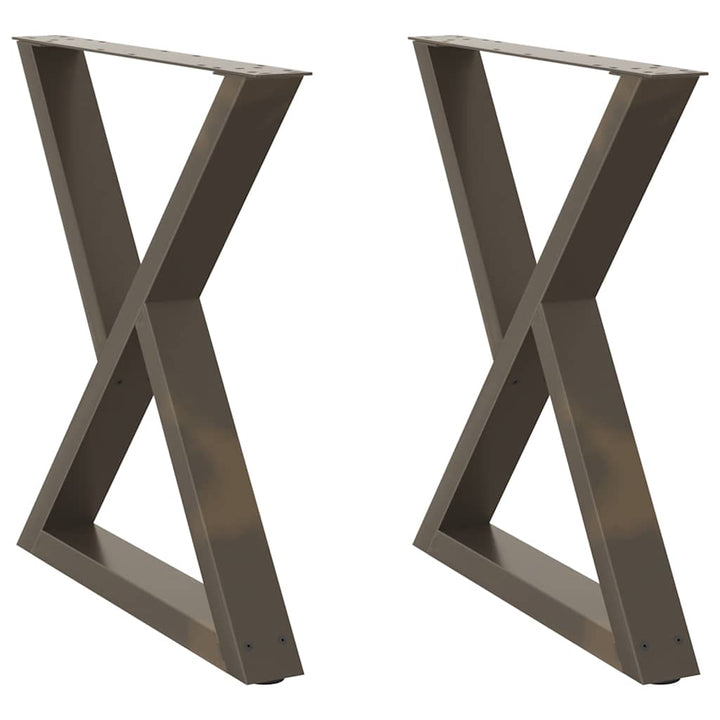 spisebordsben 2 stk. naturstål 80 x (72-73,3) cm stål