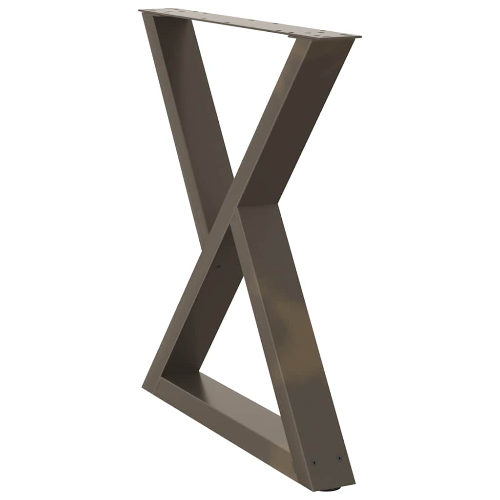 spisebordsben 2 stk. naturstål 80 x (72-73,3) cm stål