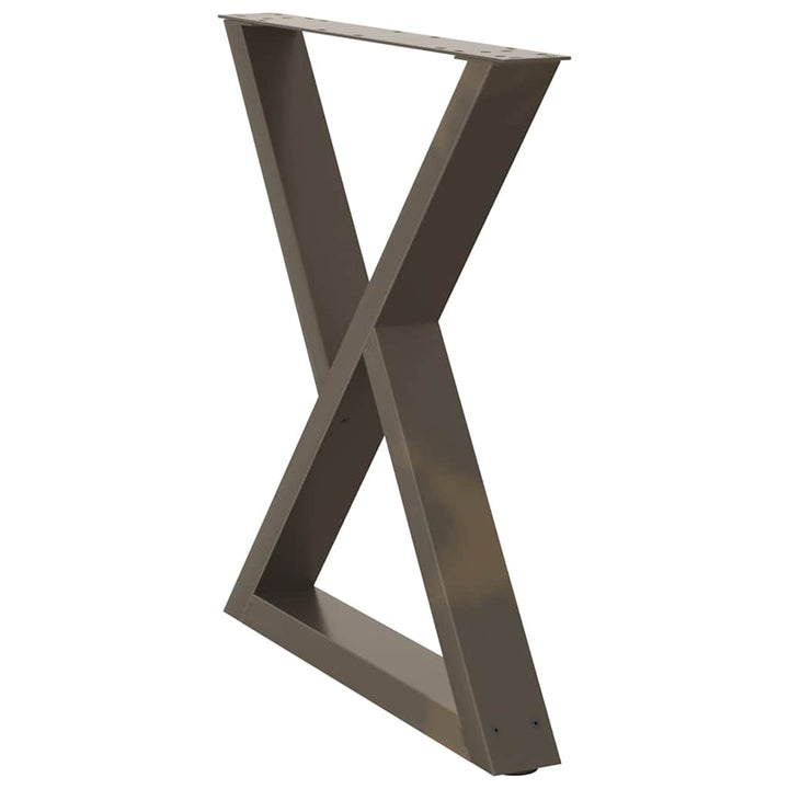 spisebordsben 2 stk. naturstål 80 x (72-73,3) cm stål