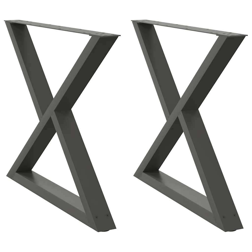 spisebordsben 2 stk. antracit 90 x (72-73,3) cm stål