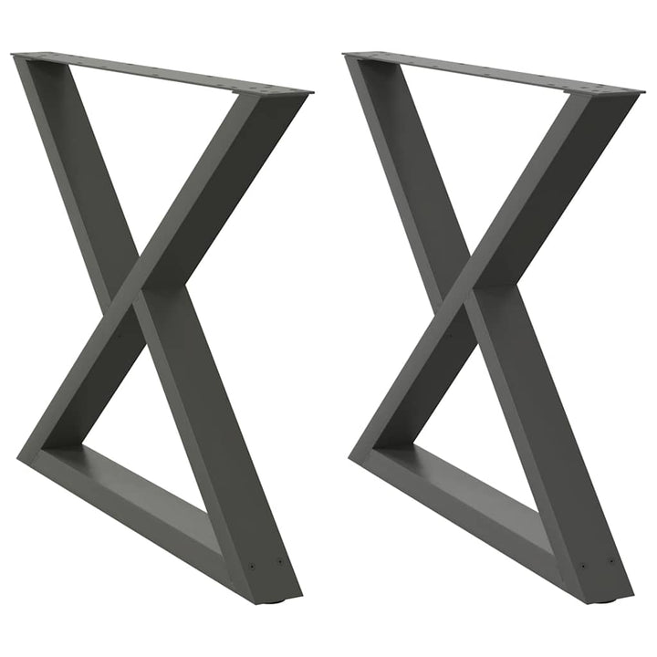 spisebordsben 2 stk. antracit 90 x (72-73,3) cm stål