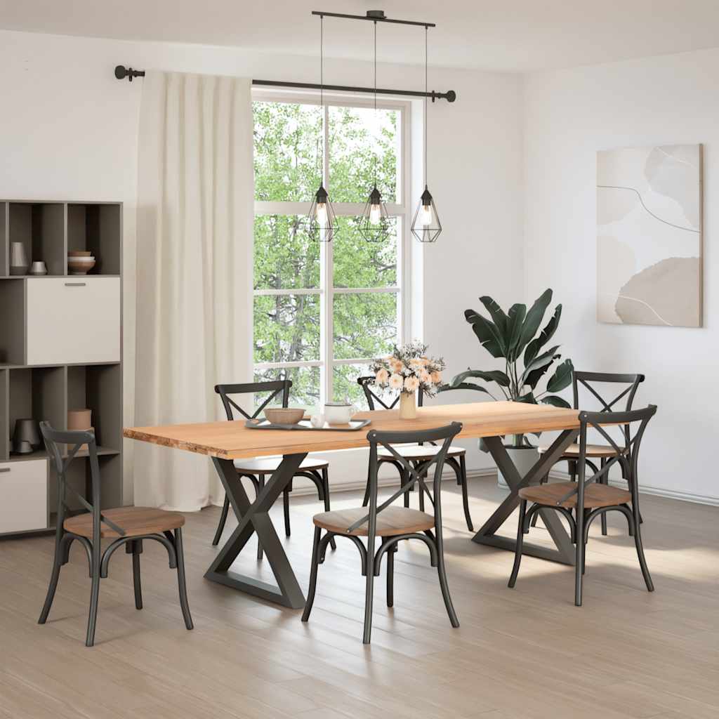 spisebordsben 2 stk. antracit 90 x (72-73,3) cm stål