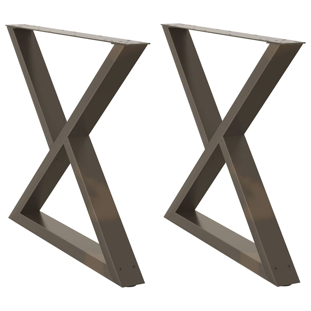 spisebordsben 2 stk. naturstål 90 x (72-73,3) cm stål