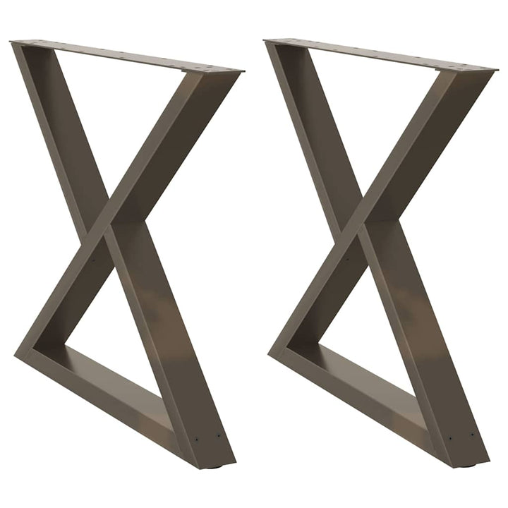 spisebordsben 2 stk. naturstål 90 x (72-73,3) cm stål
