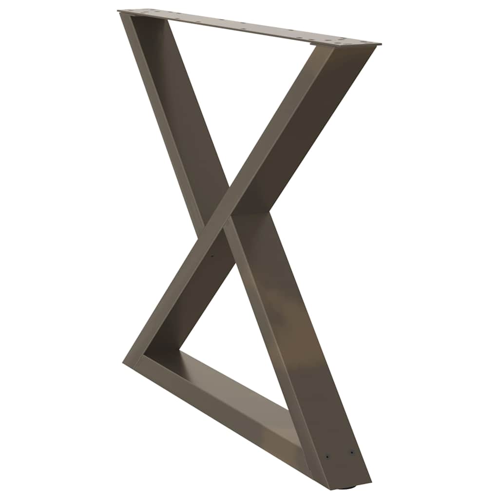 spisebordsben 2 stk. naturstål 90 x (72-73,3) cm stål