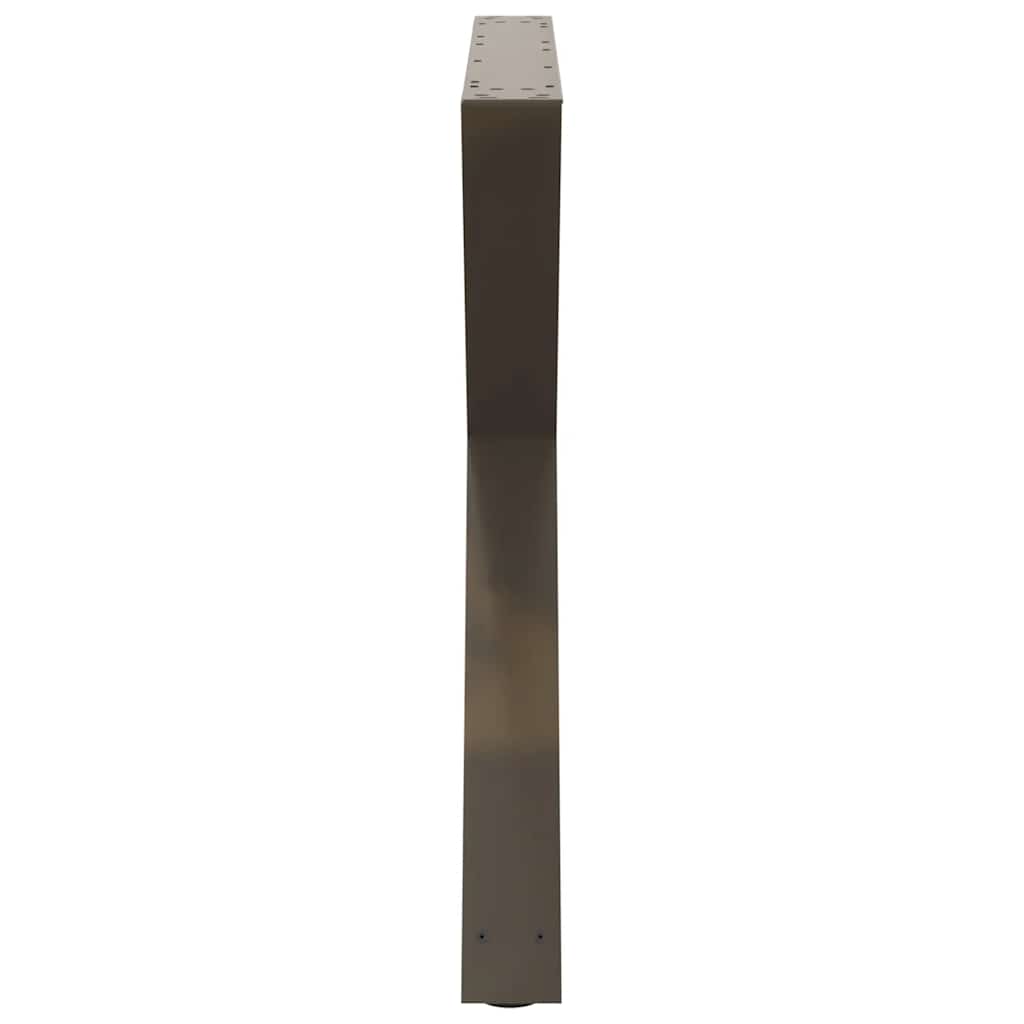 spisebordsben 2 stk. naturstål 90 x (72-73,3) cm stål
