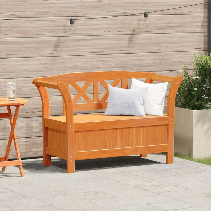 Have opbevaringsbænk Brun 119 x 76 x 44cm Massivt fyrretræ