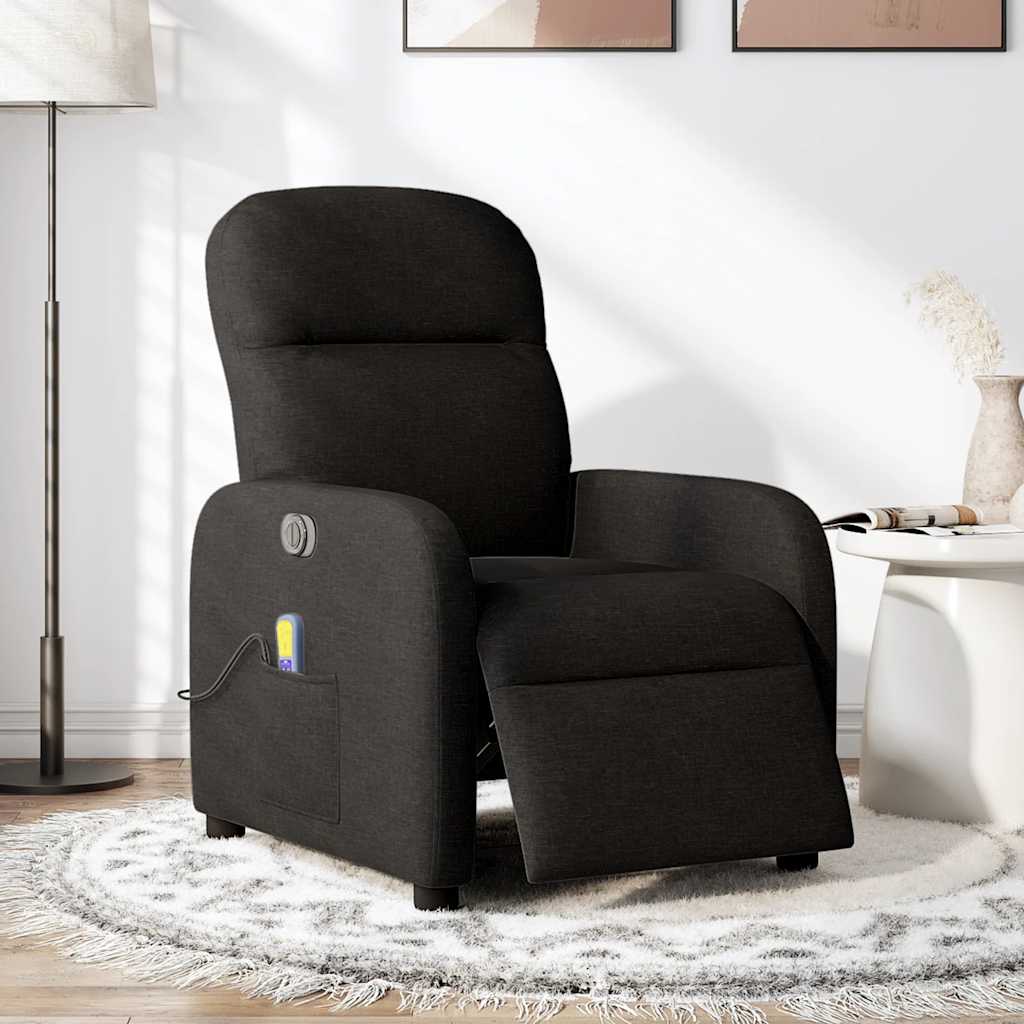 eldrevet massagestol stof sort