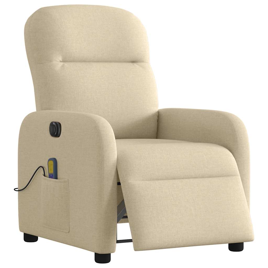 eldrevet massagestol stof cremefarvet