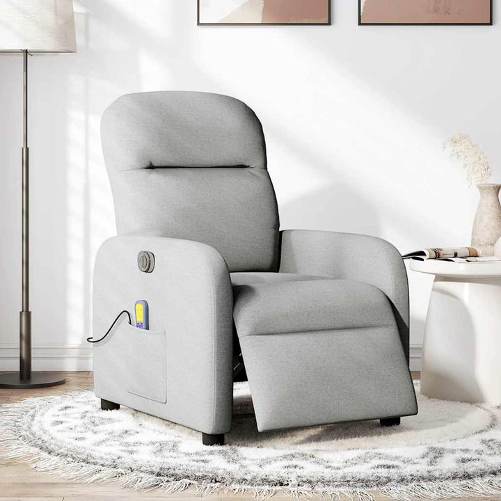 eldrevet massagestol stof skygrå