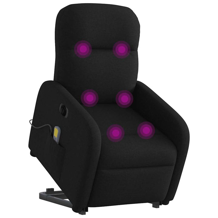elektrisk massagestol med løftefunktion stof sort