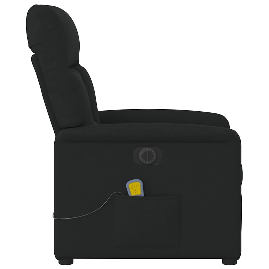 eldrevet massagestol stof sort
