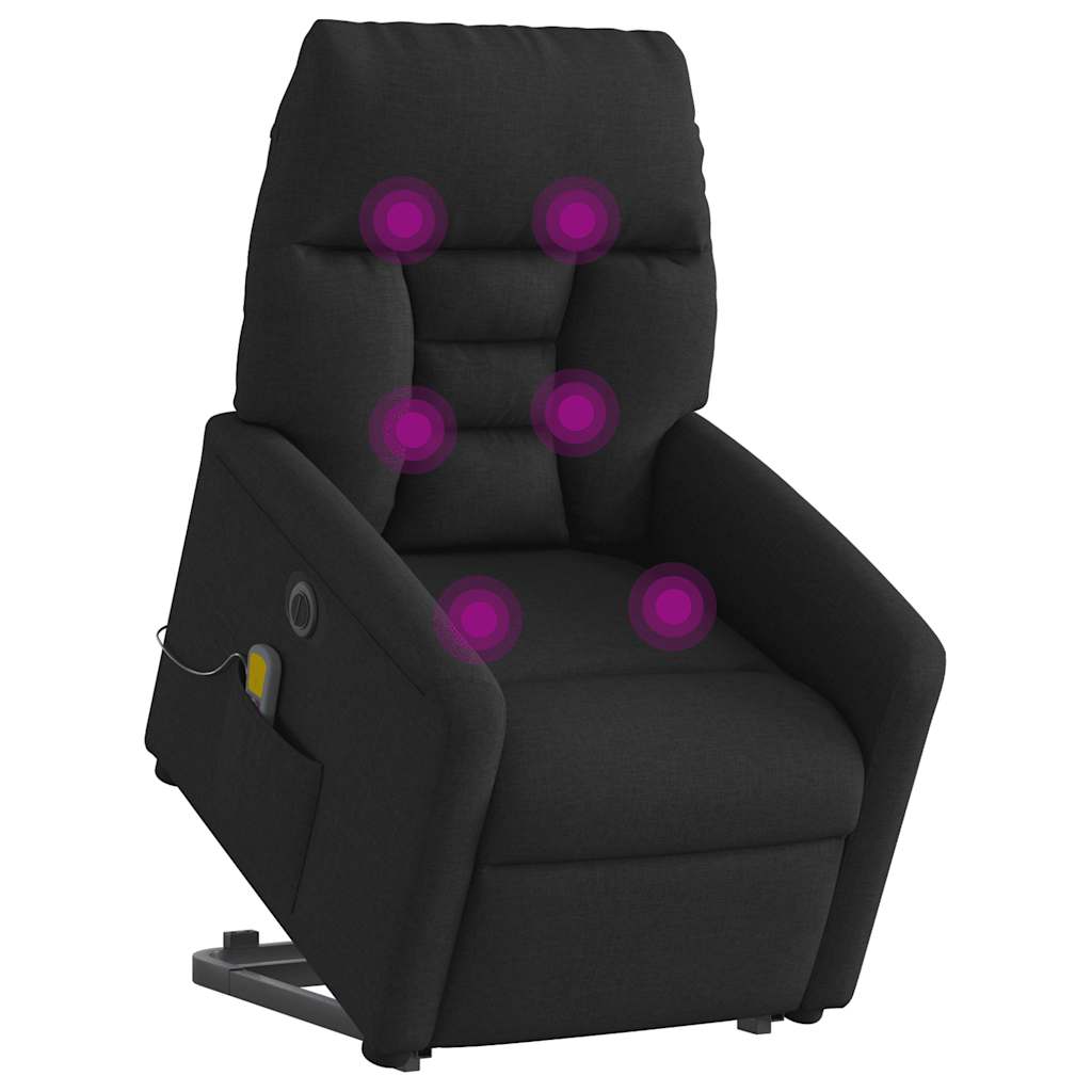 elektrisk massagestol med løftefunktion stof sort