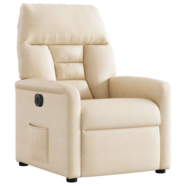 eldrevet lænestol mikrofiberstof beige