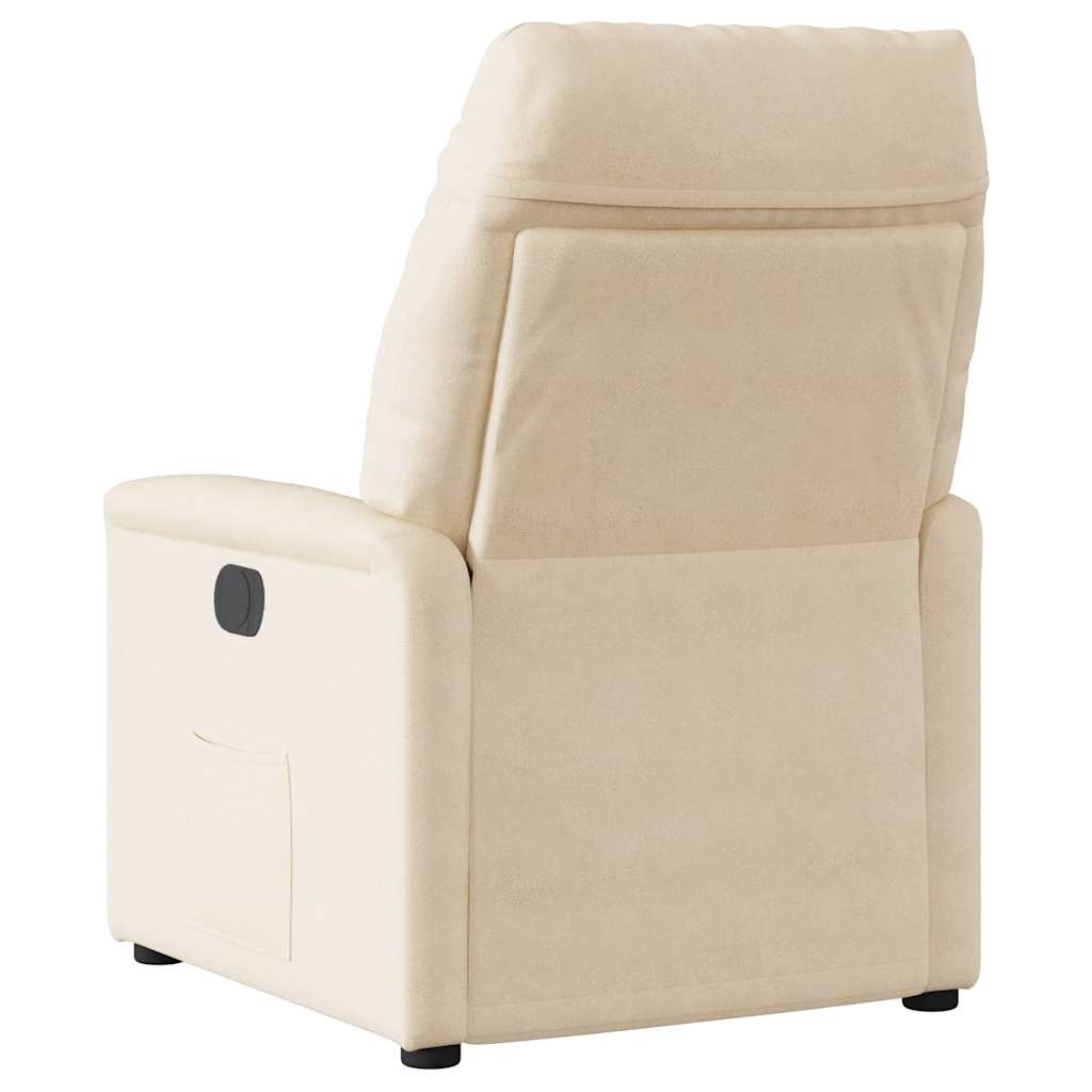 eldrevet lænestol mikrofiberstof beige