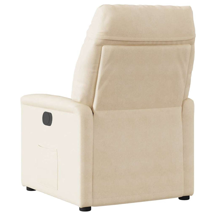 eldrevet lænestol mikrofiberstof beige