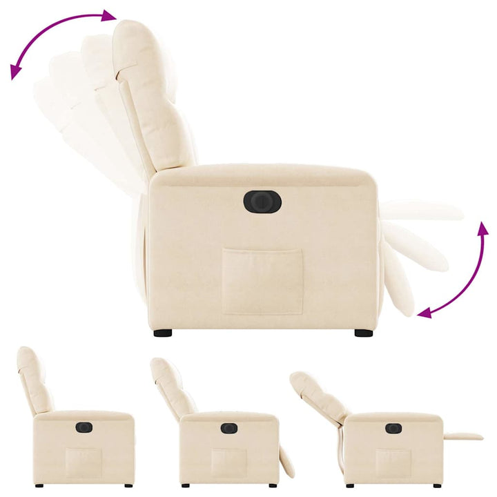 eldrevet lænestol mikrofiberstof beige