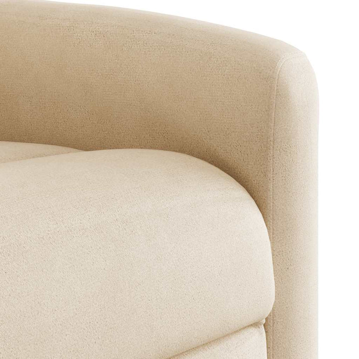 massagestol med løftefunktion mikrofiberstof beige