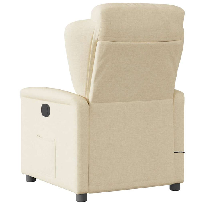 eldrevet massagestol stof cremefarvet