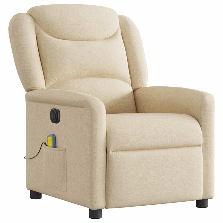 eldrevet massagestol stof cremefarvet