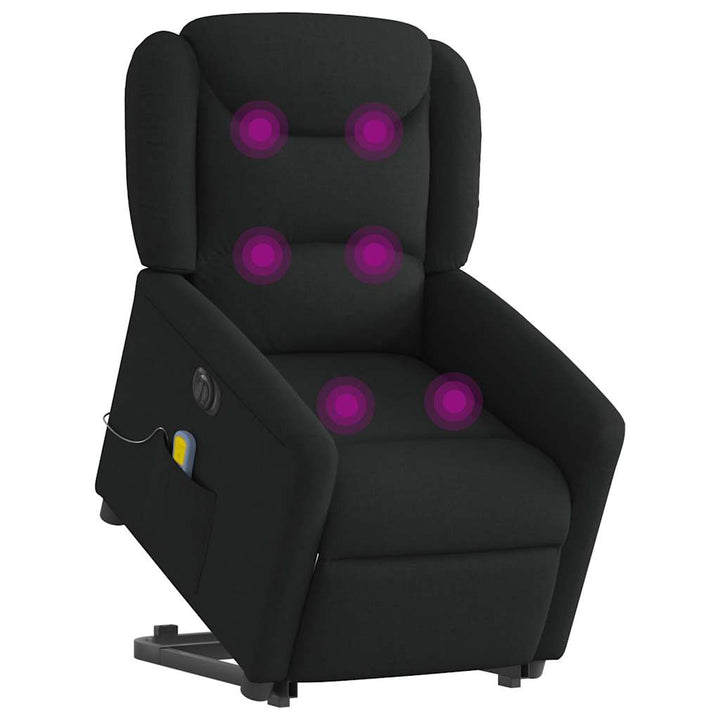elektrisk massagestol med løftefunktion stof sort