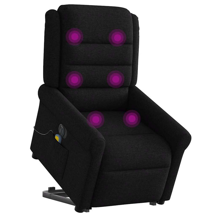 elektrisk massagestol med løftefunktion stof sort