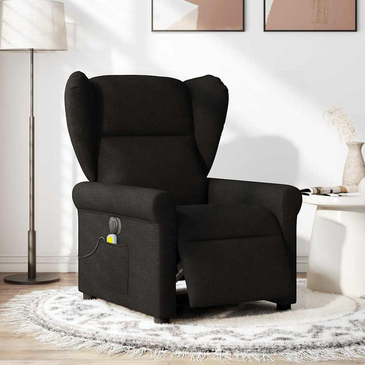 eldrevet massagestol stof sort