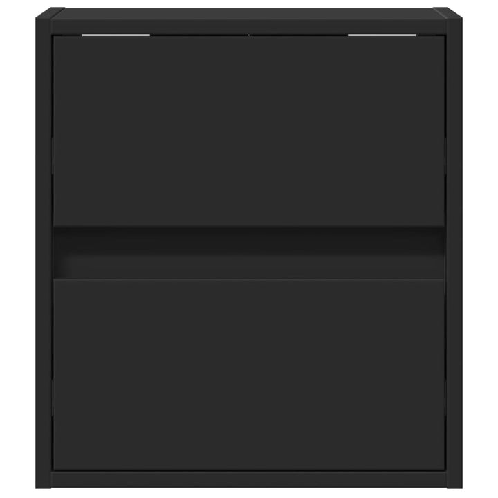 væghængte tv-borde 2 stk. med LED-lys 41x31x45 cm sort