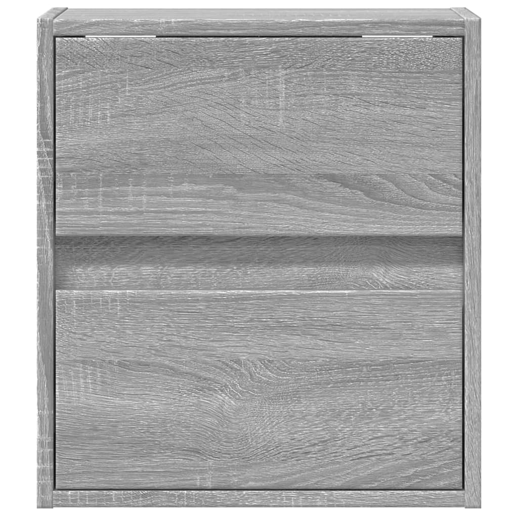 væghængte tv-borde 2 stk. med LED-lys 41x31x45 cm grå sonoma-eg