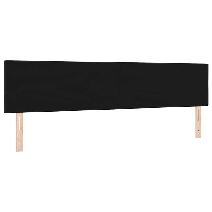 LED Sengegavl med LED -strimmellys Sort 200 cm Stof