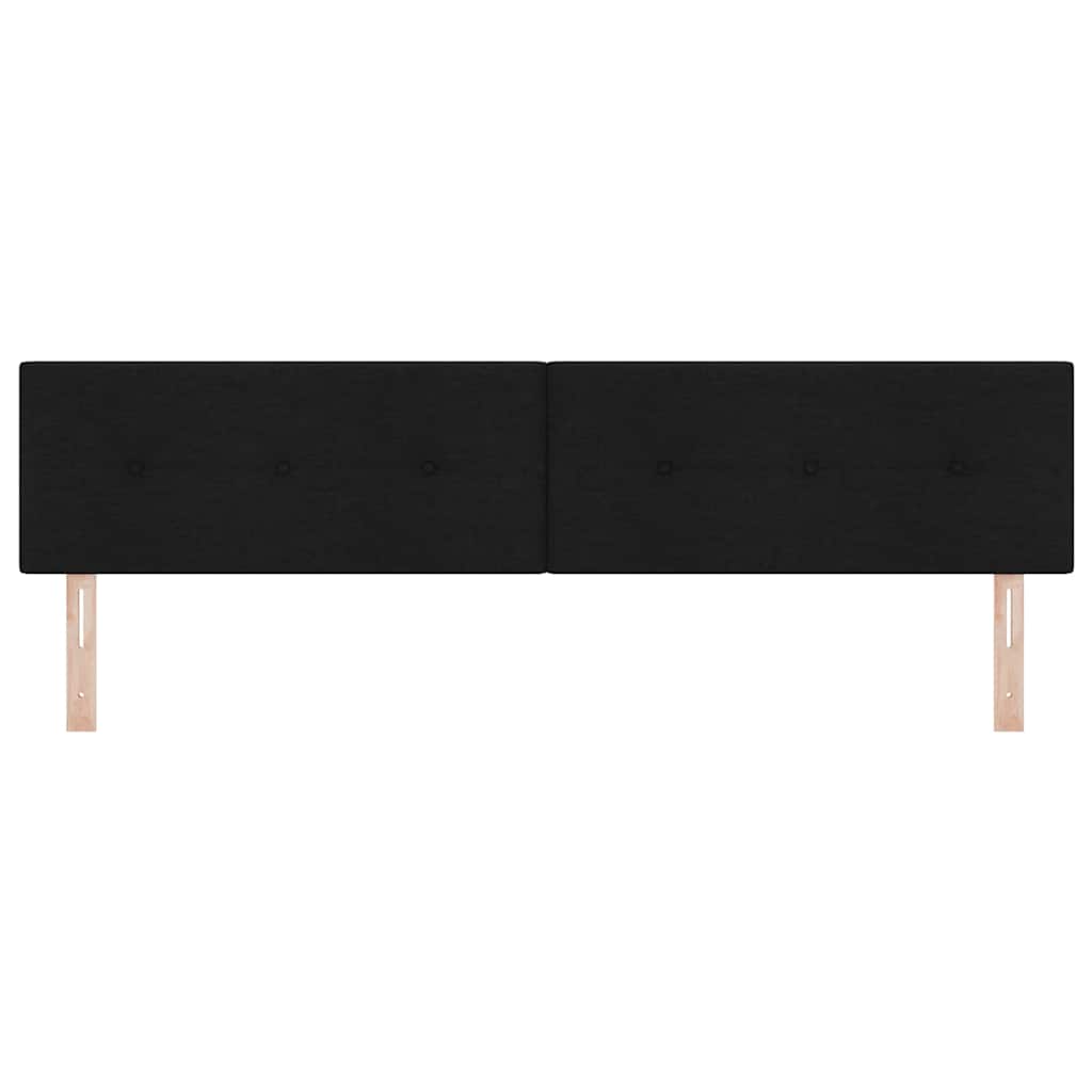 LED Sengegavl med LED -strimmellys Sort 200 cm Stof