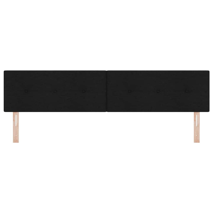 LED Sengegavl med LED -strimmellys Sort 200 cm Stof