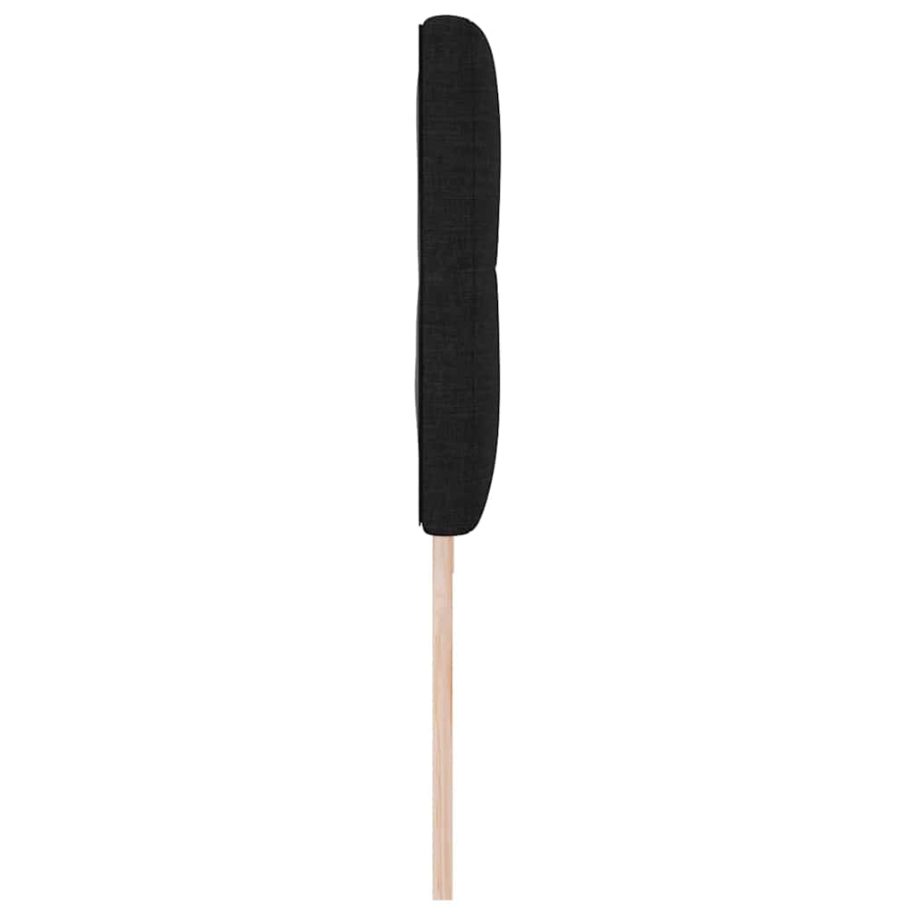 LED Sengegavl med LED -strimmellys Sort 200 cm Stof