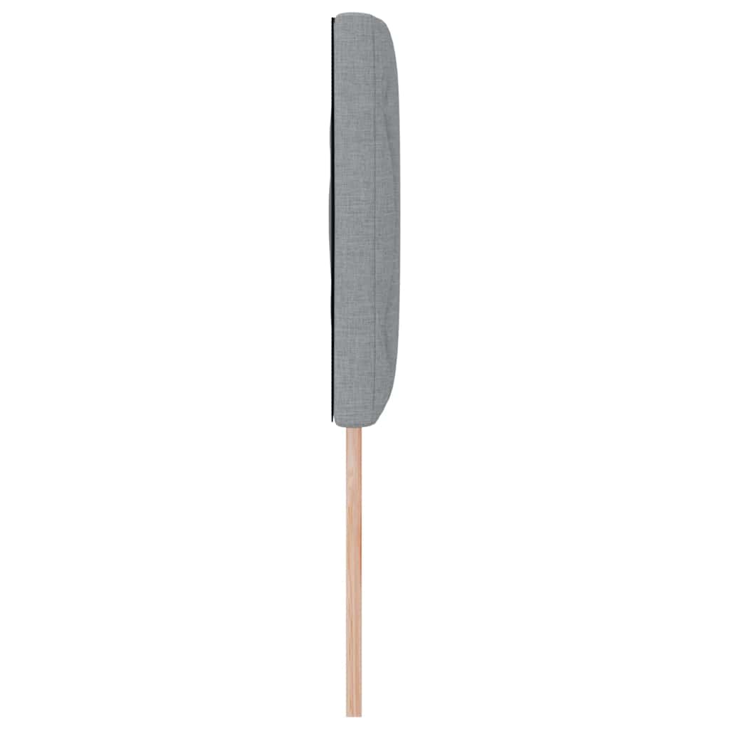 Hovedgærde med LED -strimmellys Lysegrå 144 cm Stof