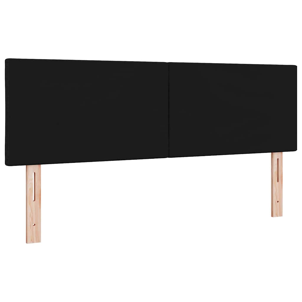 Hovedgærde med LED -strimmellys med hovedgærde Sort 144 cm Stof