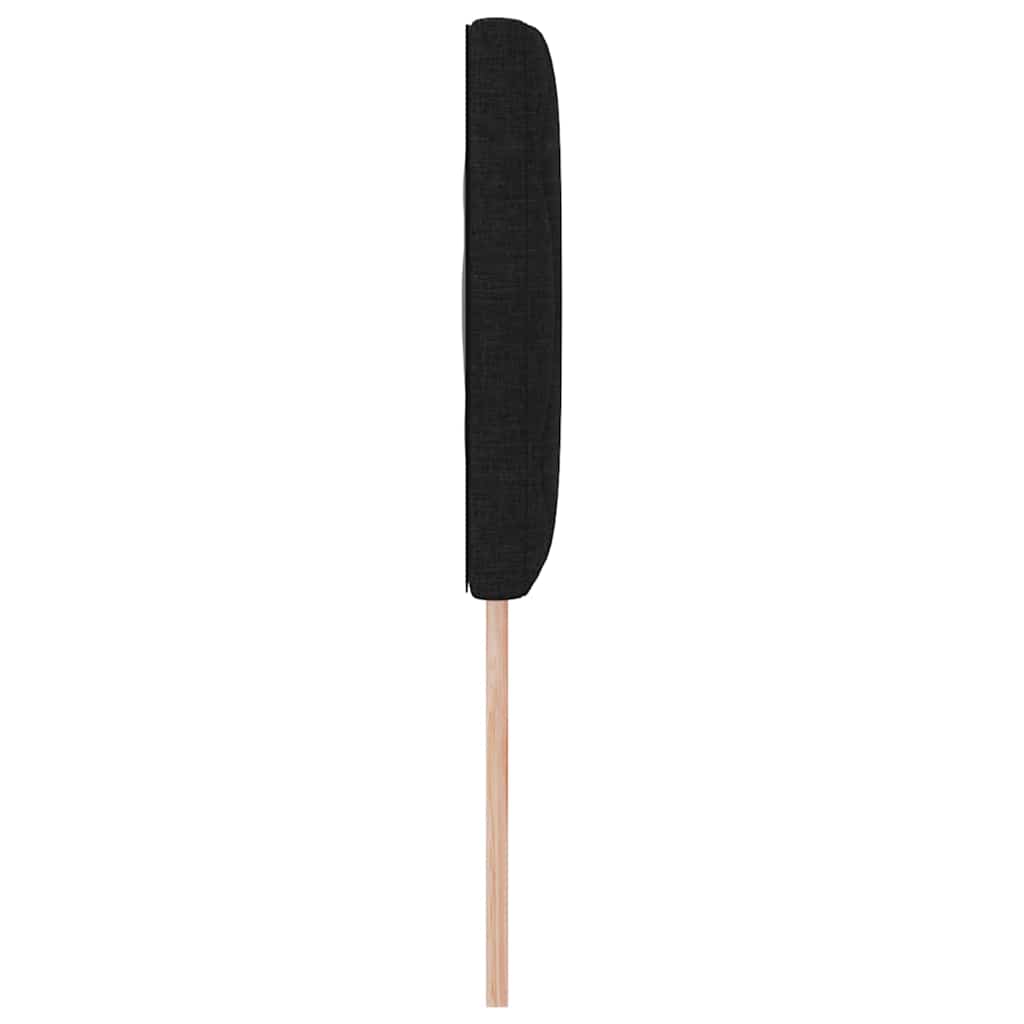 Hovedgærde med LED -strimmellys med hovedgærde Sort 144 cm Stof