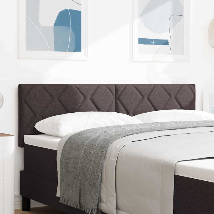 Hovedgærde med LED -strimmellys med hovedgærde Brun 144 cm Stof