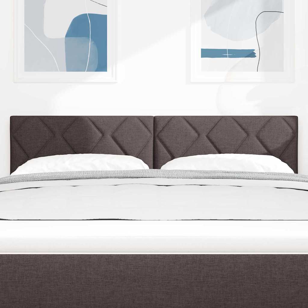 Hovedgærde med LED -strimmellys med hovedgærde Brun 144 cm Stof