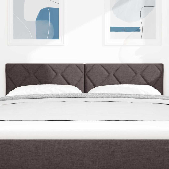 Hovedgærde med LED -strimmellys med hovedgærde Brun 144 cm Stof