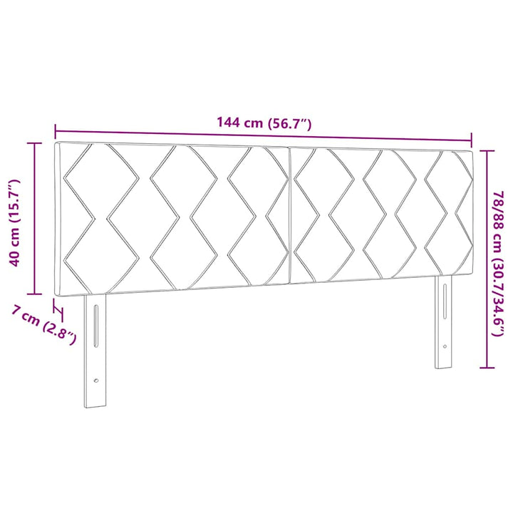 Hovedgærde med LED -strimmellys med hovedgærde Brun 144 cm Stof